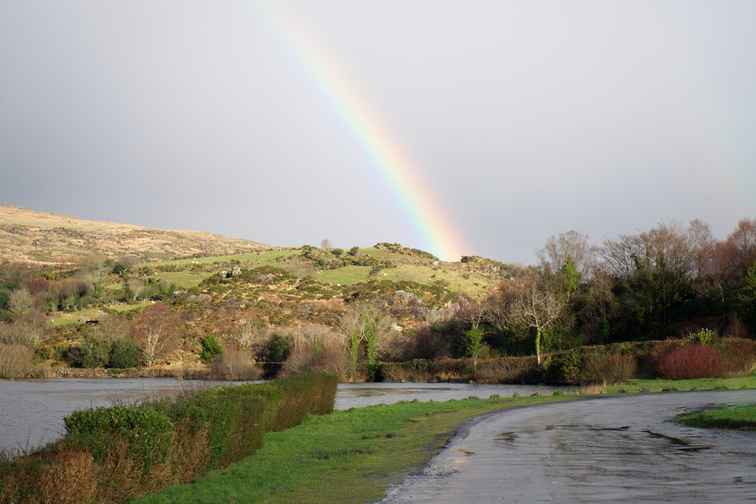 rainy day rainbow gougane barra